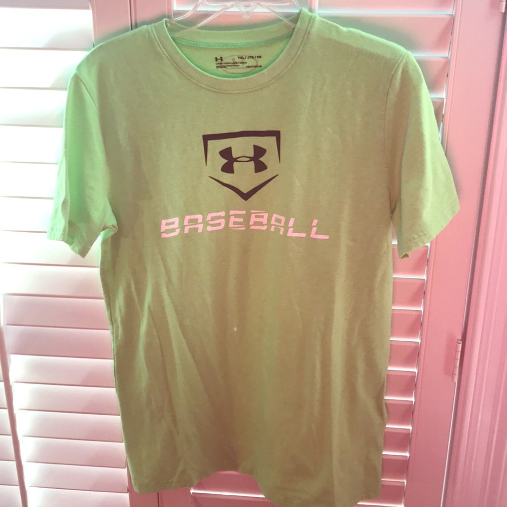 Boys green under armour XL T